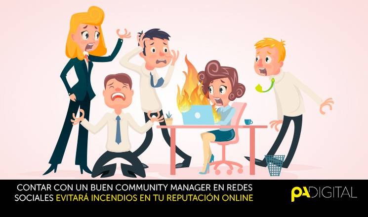 Viñeta: Contar con un Community Manager para evitar incendios en tu reputación online