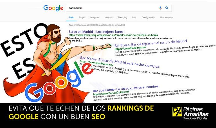 Viñeta: Evita que te echen de los rankings de Google con un buen SEO