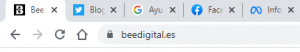 ejemplo de pestañas de navegador con favicons